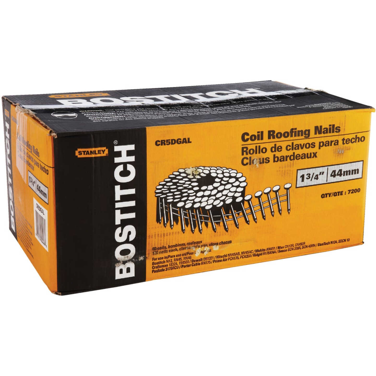 Bostitch 15 Degree Wire Weld Galvanized Coil Roofing Nail, 1-3/4 In. x .120 In. (7200 Ct.) Image 2